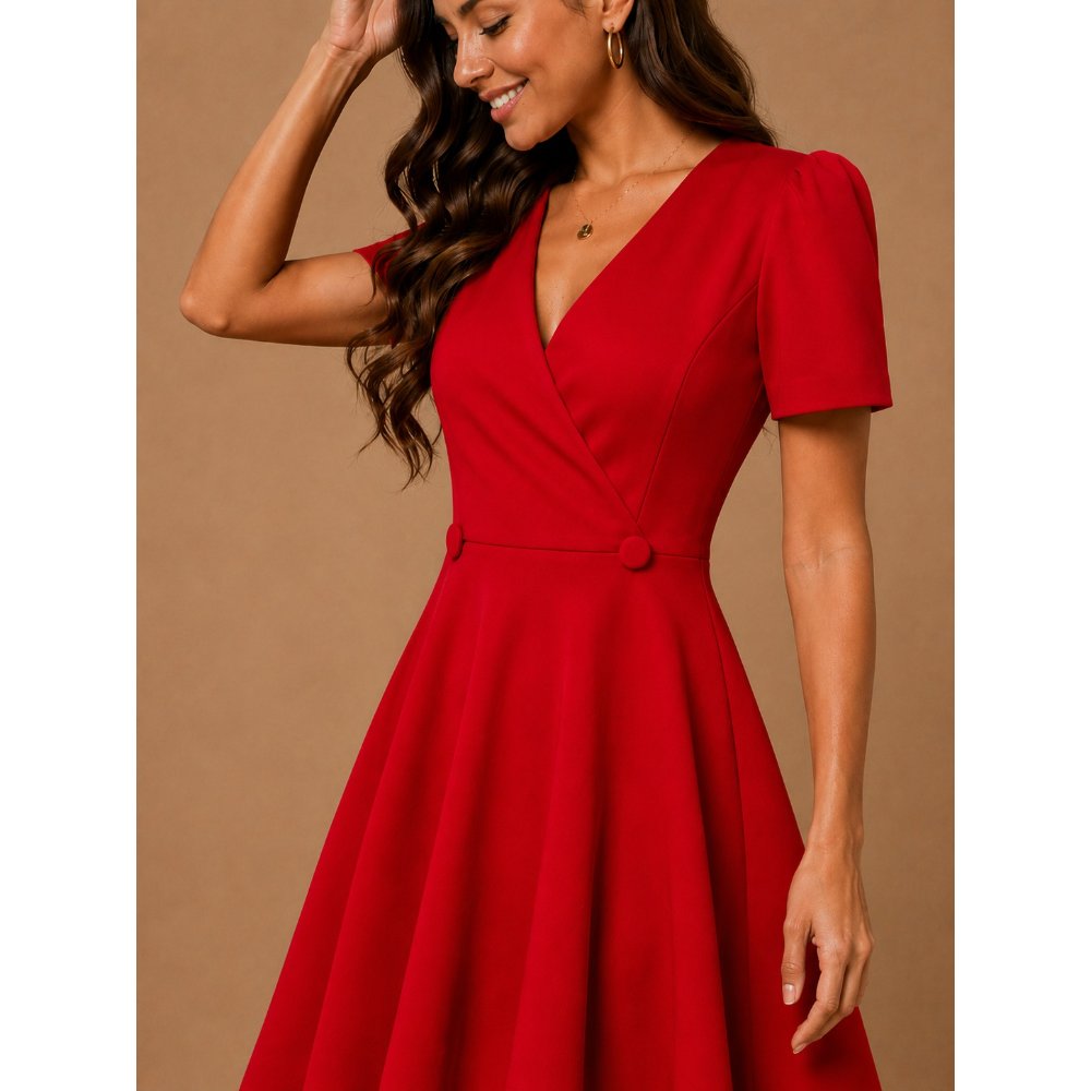 VESTIDO ELEGANTE DAMA CATANIA ROJO - 2