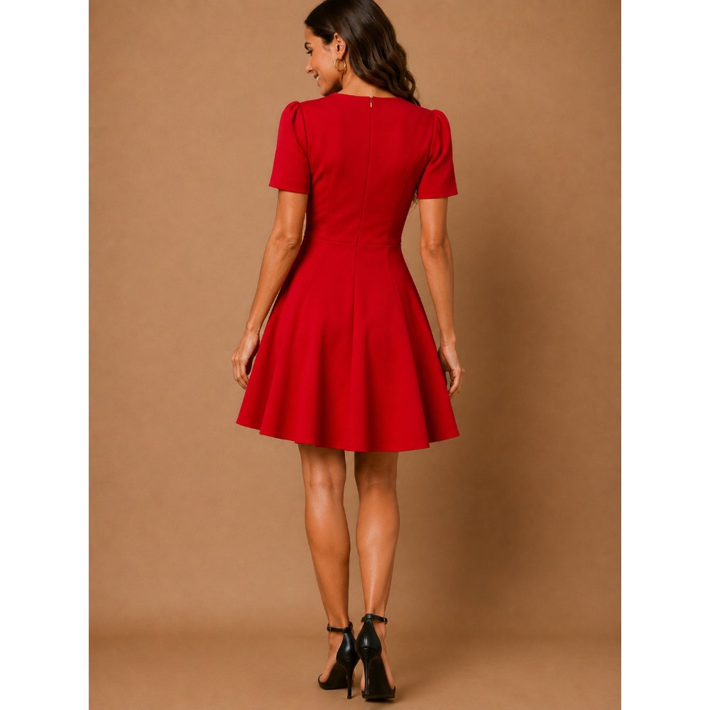 VESTIDO ELEGANTE DAMA CATANIA ROJO - 4