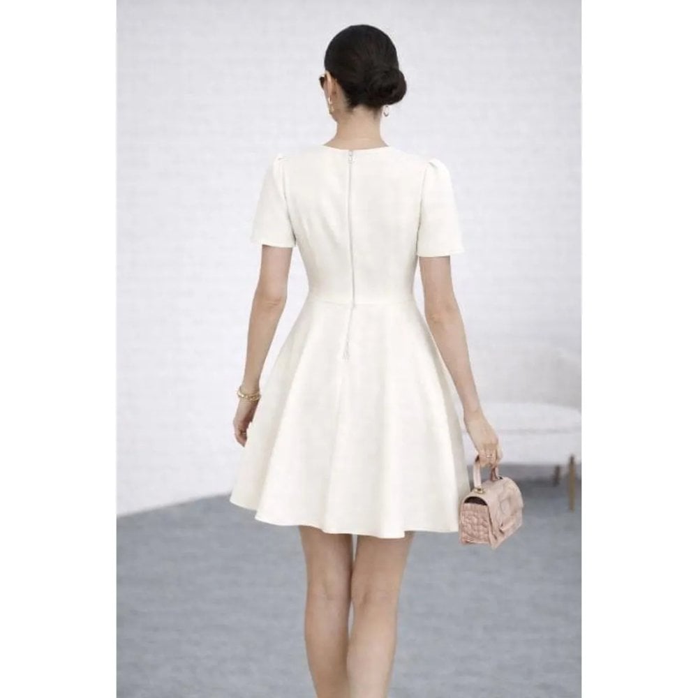 VESTIDO COCTEL CON BOTONES PERLA - 4