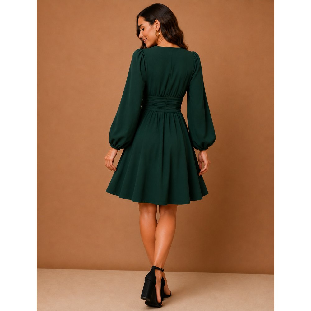 VESTIDO COCTEL VERDE B EN SEDA ITALIANA - 4