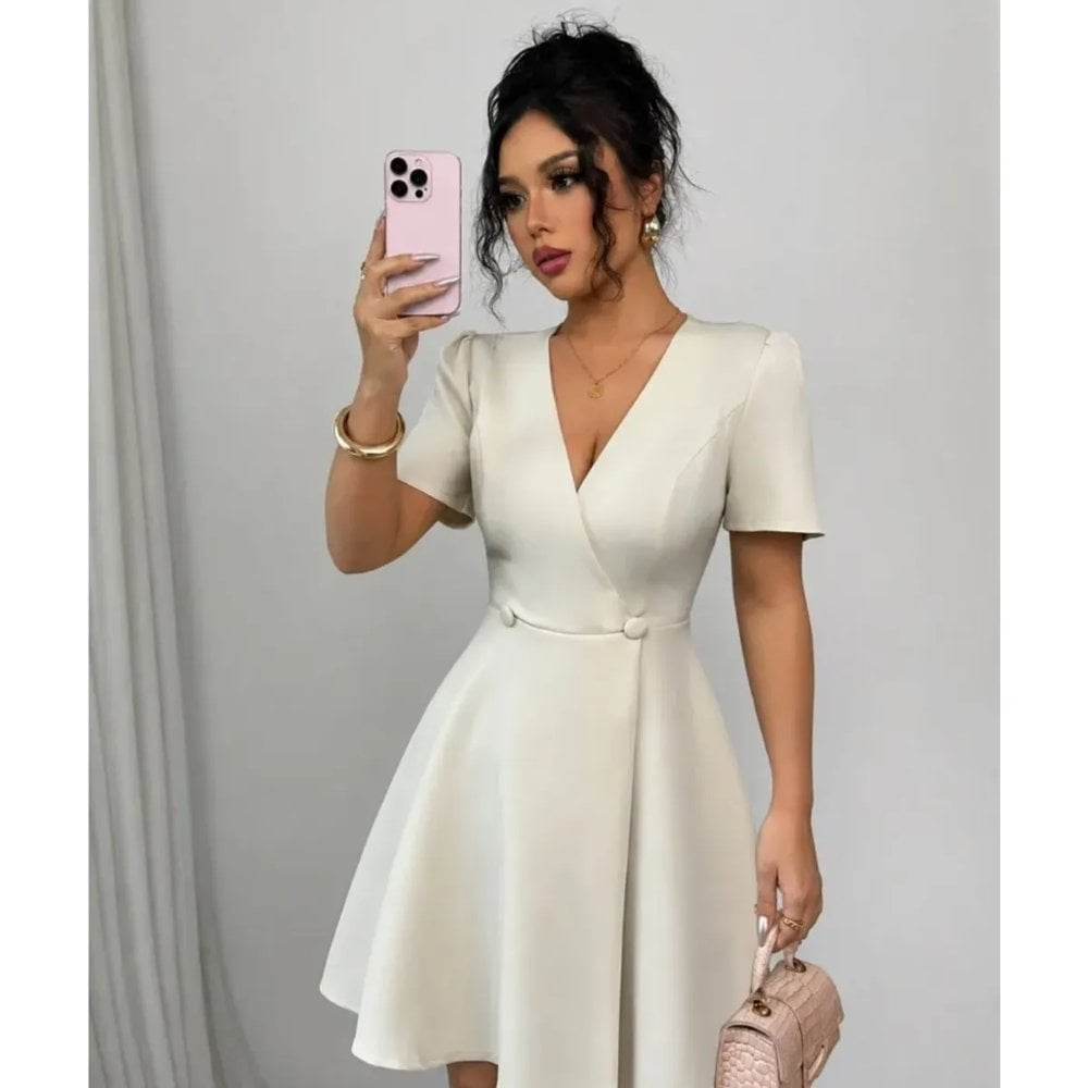 VESTIDO ELEGANTE DAMA CATANIA BLANCO - 1
