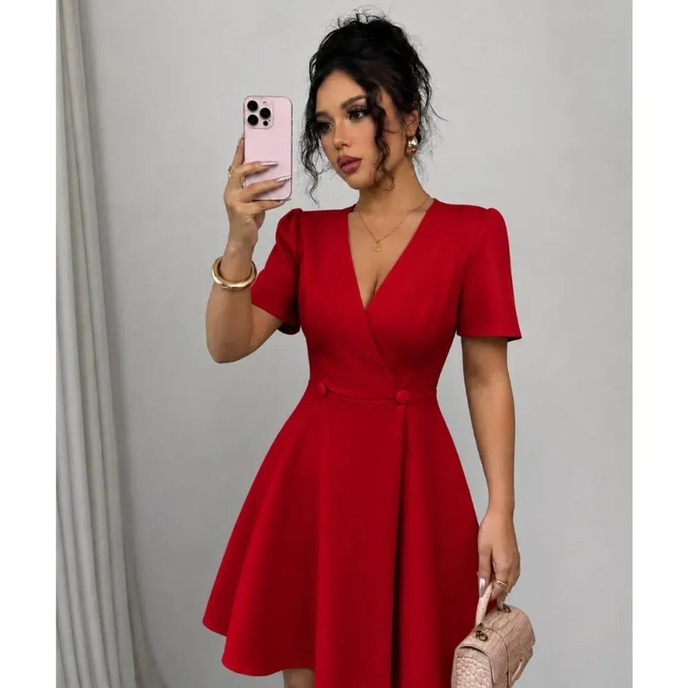 VESTIDO ELEGANTE DAMA CATANIA ROJO - 1