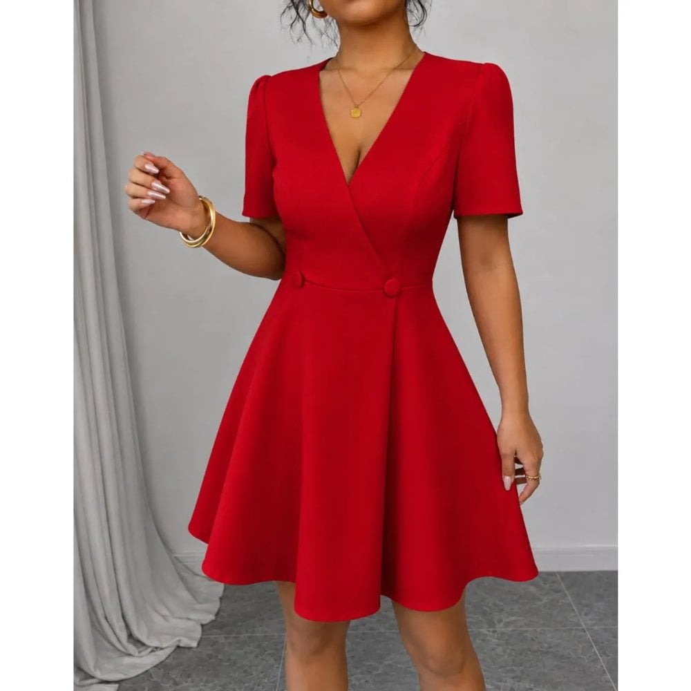 VESTIDO ELEGANTE DAMA CATANIA ROJO - 2