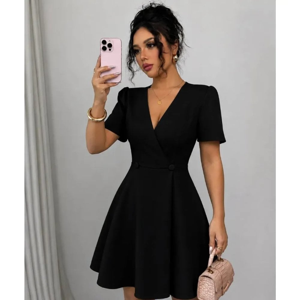 VESTIDO ELEGANTE DAMA CATANIA NEGRO - 1