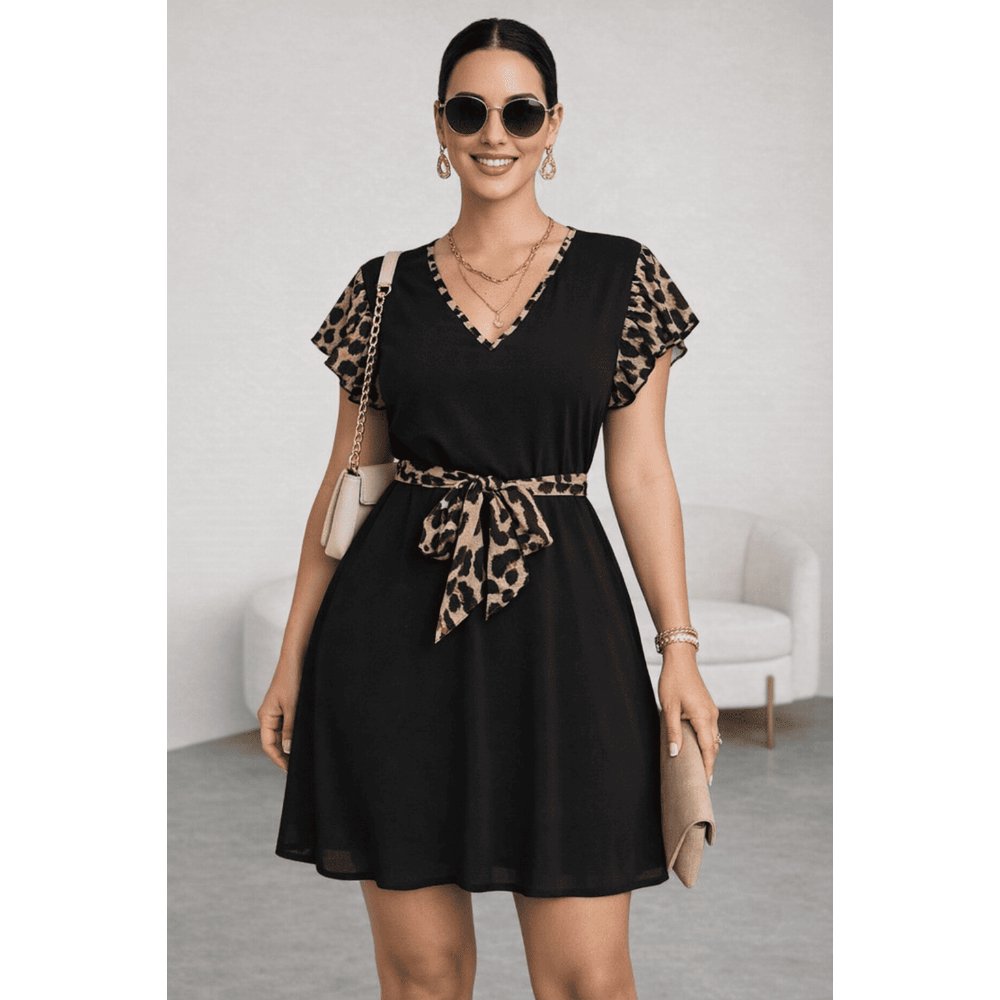 VESTIDO LEOPARDO CON LAZO - 1