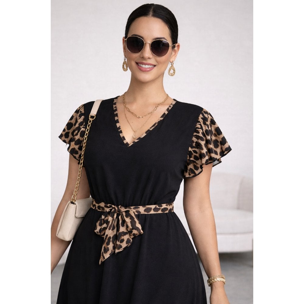 VESTIDO LEOPARDO CON LAZO - 2