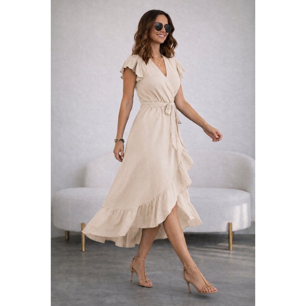 VESTIDO BEIGE DE VIENA ELEGANTE - 3