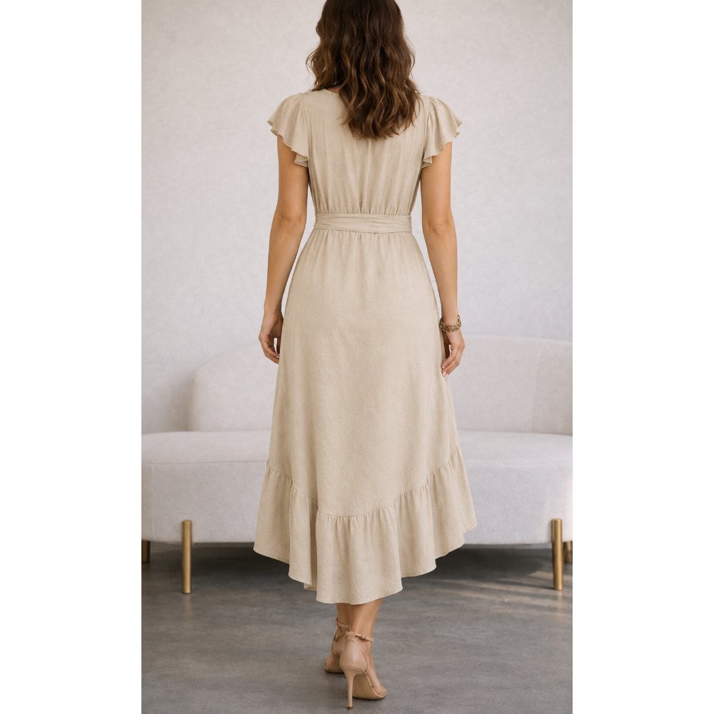 VESTIDO BEIGE DE VIENA ELEGANTE - 4