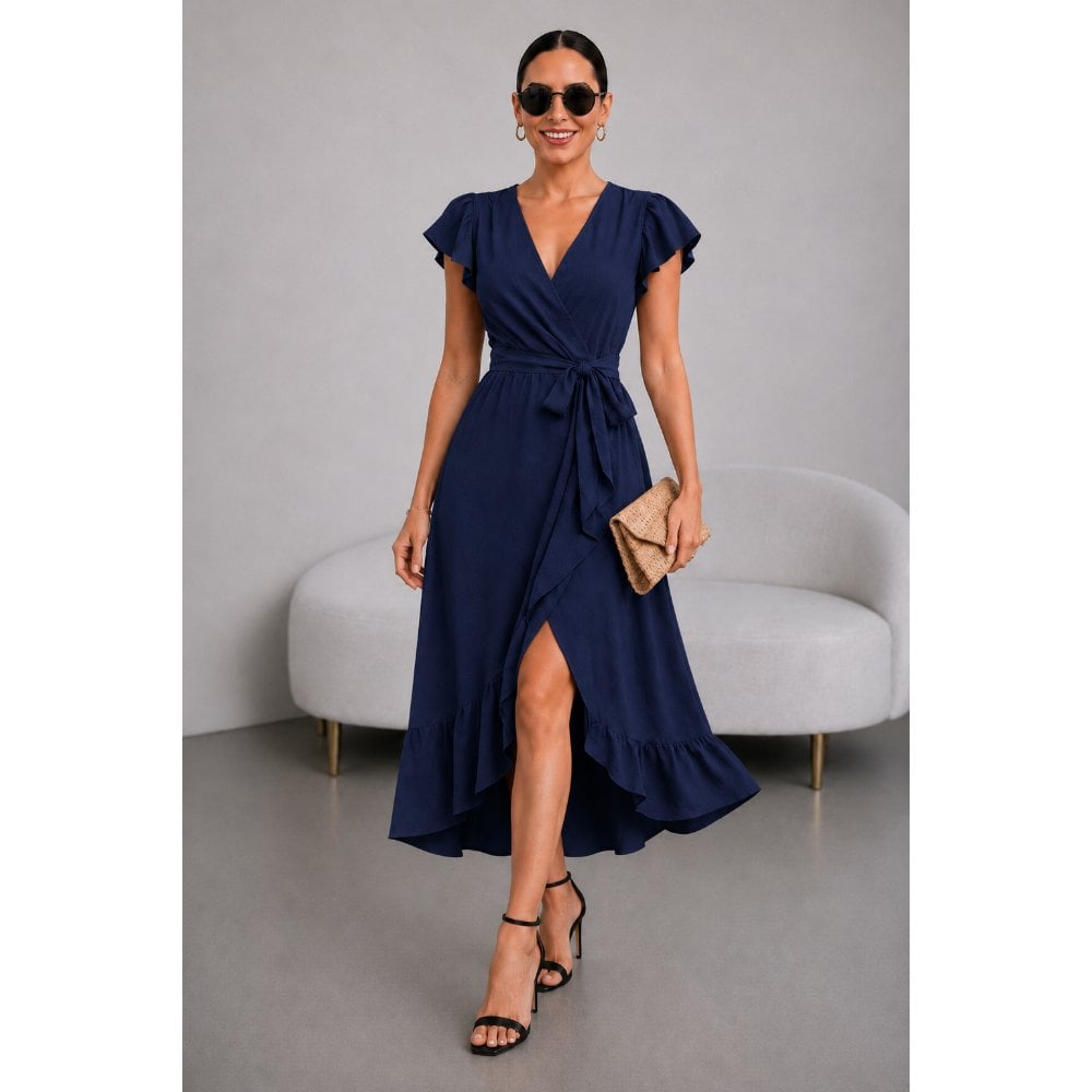 VESTIDO DE VIENA CON ESCOTE AZUL - 1