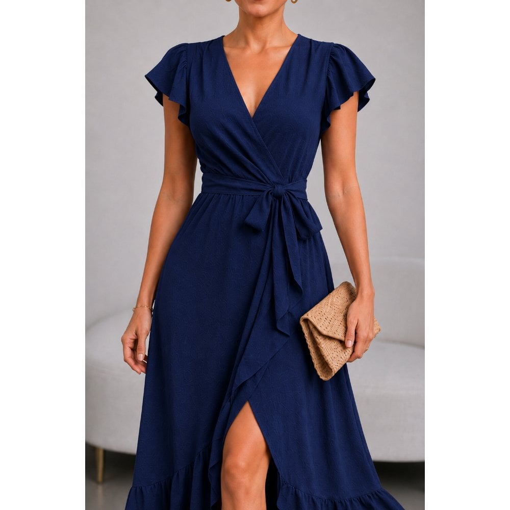 VESTIDO DE VIENA CON ESCOTE AZUL - 2