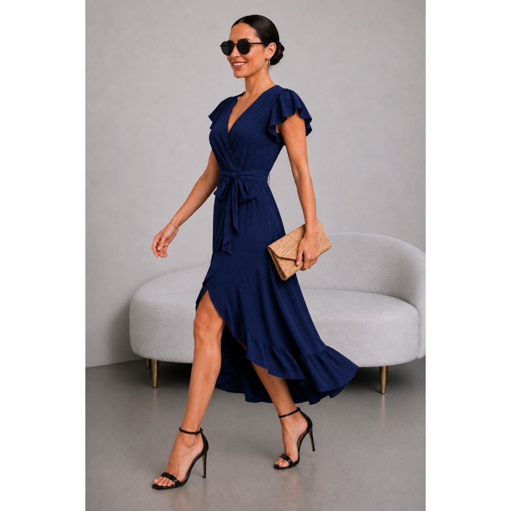 VESTIDO DE VIENA CON ESCOTE AZUL - 3