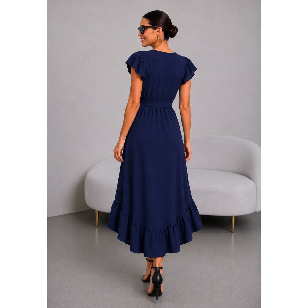 VESTIDO DE VIENA CON ESCOTE AZUL - 4
