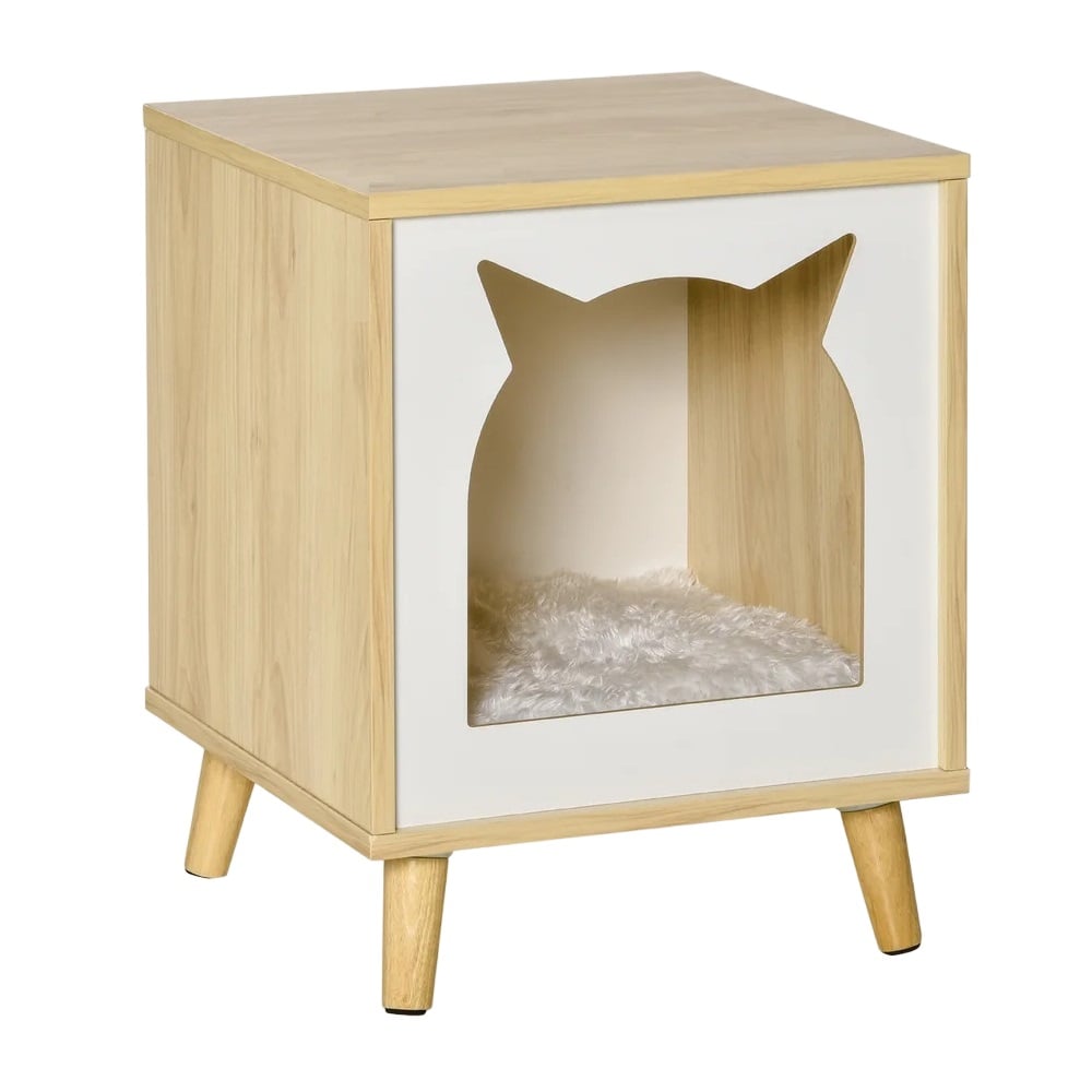 MESA AUXILIAR MASCOTA SALIRA COLOR CARVALO Y BLANCO 73 EXPERIENCE - 1