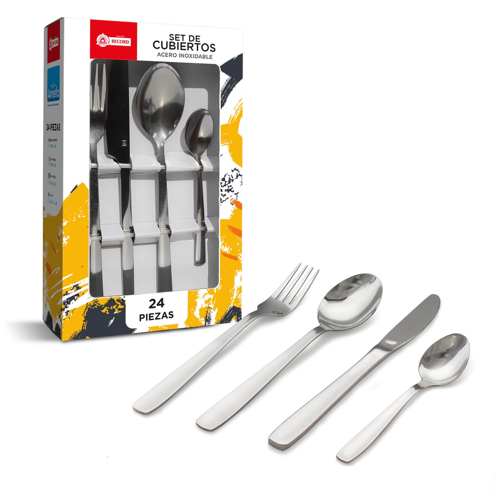 SET DE CUBIERTOS RECORD 1155369886 24 PIEZAS - 1