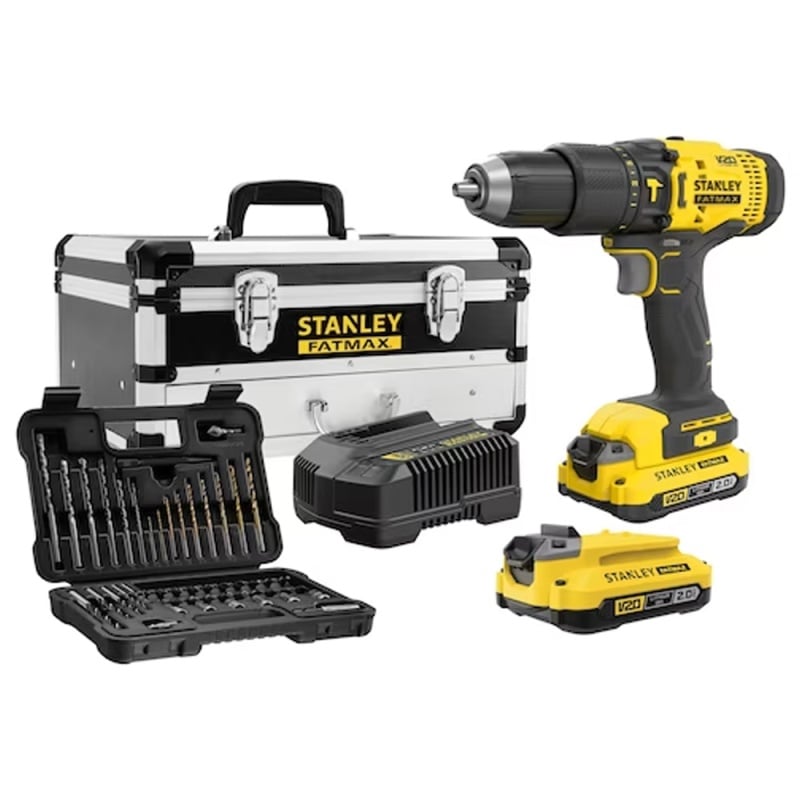 TALADRO PERCUTOR 1/2' 20V INC 2 BAT Y CARG + 50 PZ STANLEY SCD711D2FA-B2 - 1