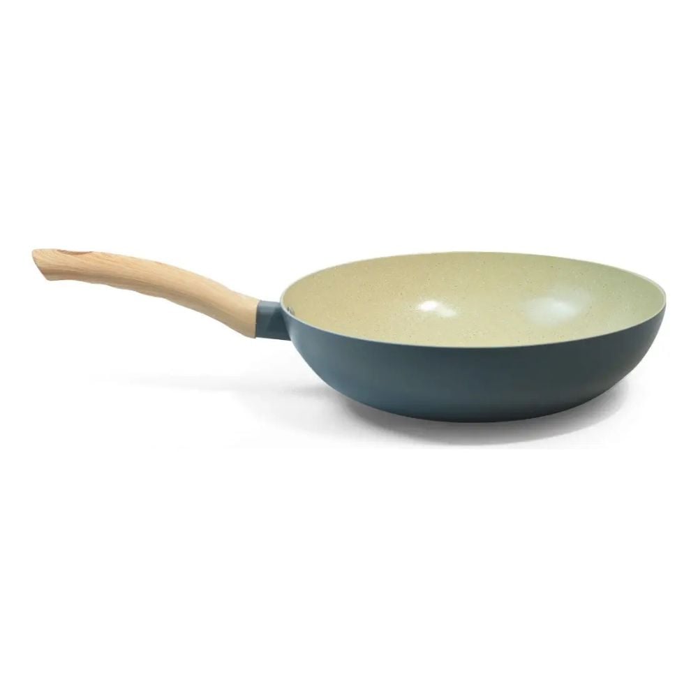 SARTEN RECORD WOK CERAMICA WOOD TAPA DE VIDRIO N°26 GRIS CLARO - 6