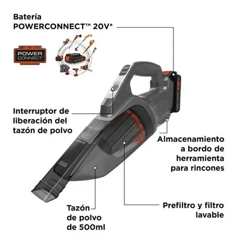 ASPIRADORA INALÁMBRICA DE MANO BLACK DECKER - 2