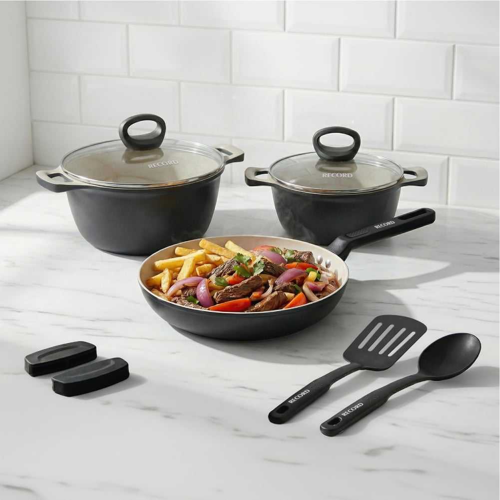 JUEGO DE OLLAS RECORD CERAMIC BLACK 5 PIEZAS - 6