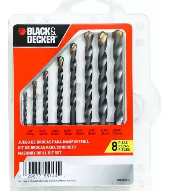 TALADRO PERCUTOR 3/8 550W + SET 8 BROCAS BLACK DECKER - 4