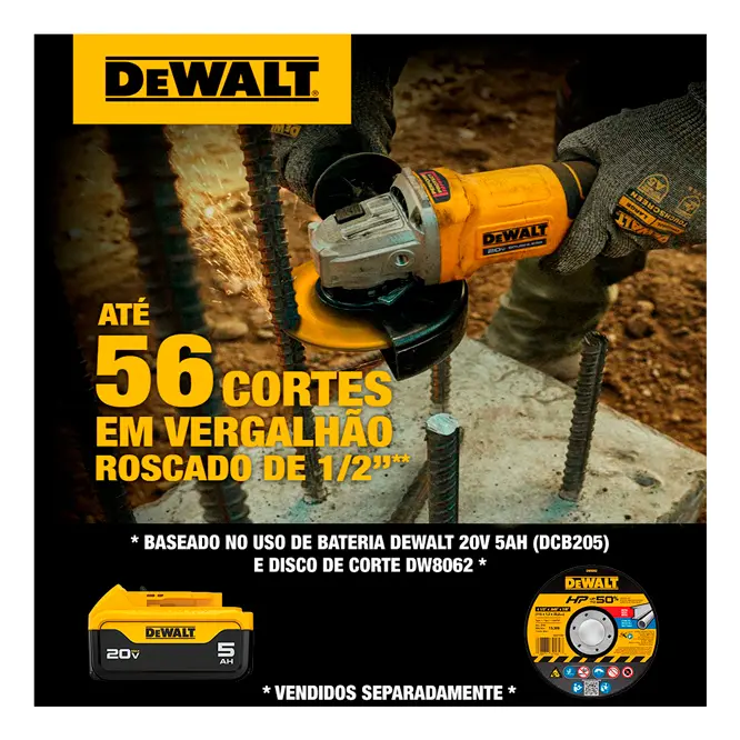 AMOLADORA DE BATERÍA DEWALT DCG408B, 20 V, SIN ESCOBILLAS, 115 MM AMARILLO - 4