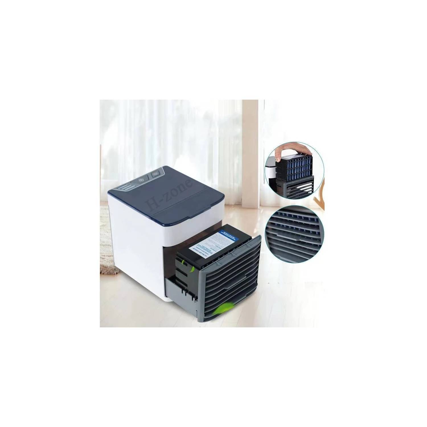 Ductless Portable AC Heater & Fan Combo With Drying Rack - Wall Mounted, 3-in-1 For Bathroom, Office, RV