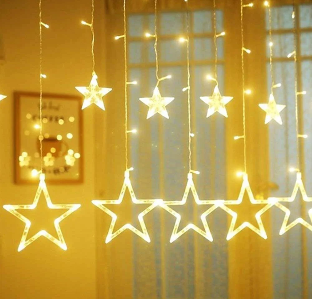 LUCES MULTICOLOR NAVIDAD CORTINA ESTRELLA CALIDA - 2