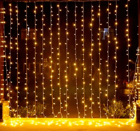 LUCES CORTINA NAVIDAD AMBAR - 2