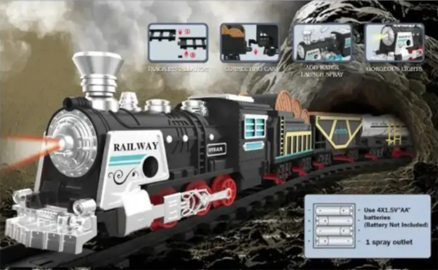 TREN NAVIDEÑO MUSICAL INTERACTIVO BOTA HUMO + 12 PISTAS ESPECIALES - 1