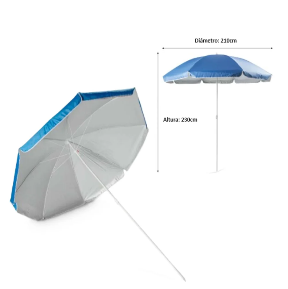 SOMBRILLA PLAYERA EXTRAGRANDE 210CM CON PROTECCIÓN UV - 3