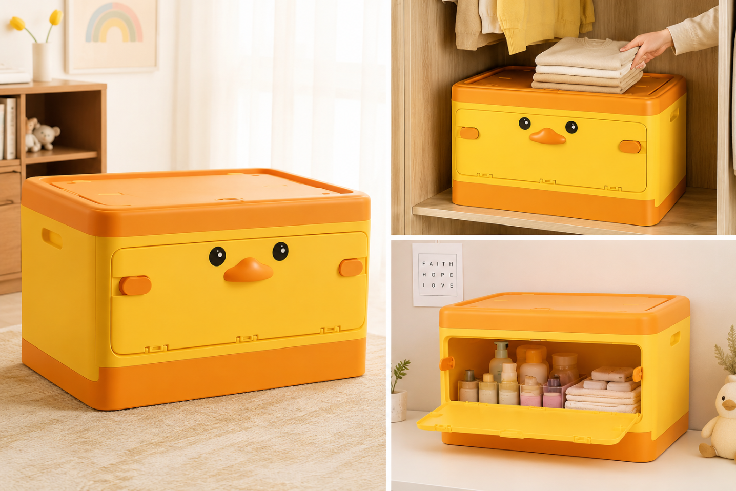 CAJA ORGANIZADORA PARA NIÑOS PATITO AMARILLO - 1