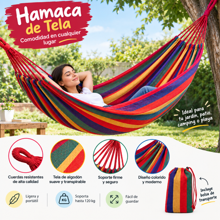 HAMACA COLGANTE CON FUNDA - 1