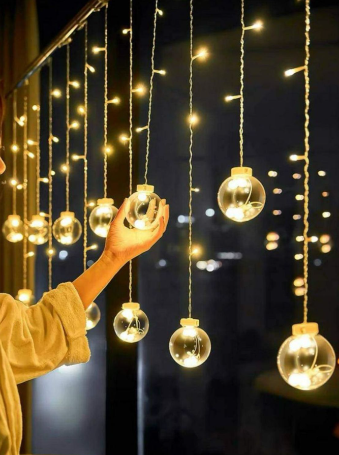 ESFERAS DE LUCES DE NAVIDAD LUZ CALIDA - 1