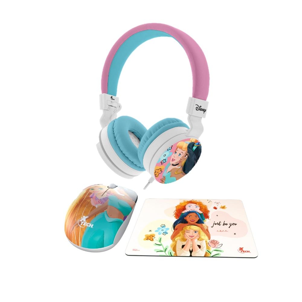 PACK XTECH PRINCESAS: AUDÍFONOS + MOUSE + MOUSE PAD - 1
