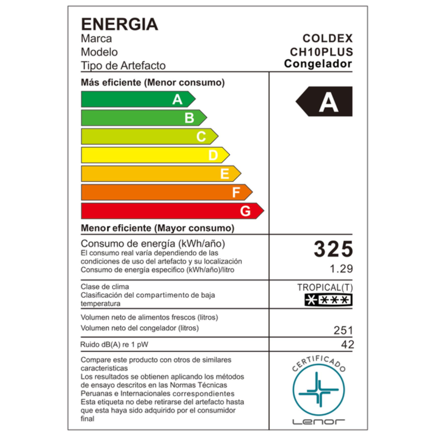 CONGELADORA COLDEX 251L DEFROST CH10PLUS BLANCO - 6