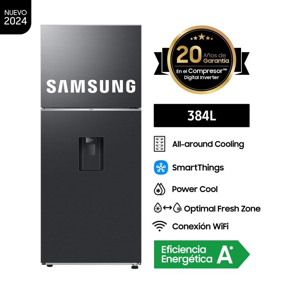 REFRIGERADORA SAMSUNG RT38DG6730B1PE TOP FREEZER NO FROST 384L TOP MOUNT FREEZER BLACK C/DISP - 1