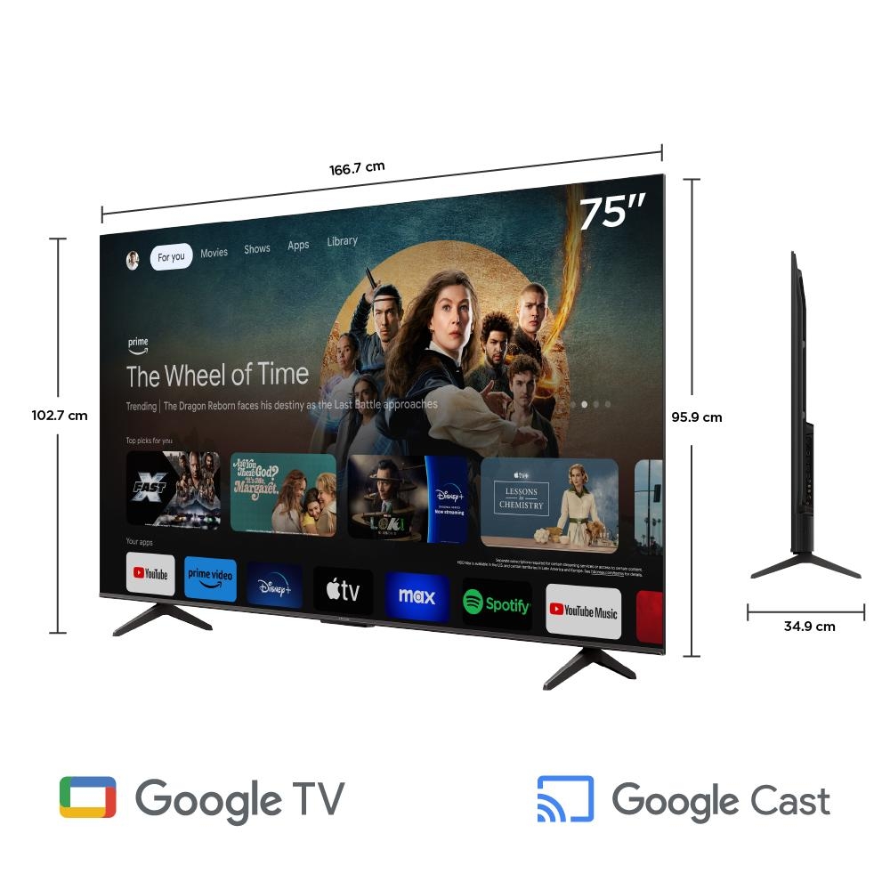 TV IFFALCON 75' 4K ULTRA HD GOOGLE TV SMART TV 75U65 - 2