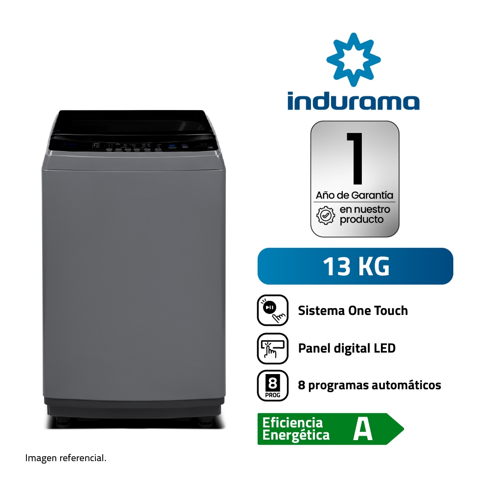 LAVADORA AUTOMÁTICA INDURAMA 13LT LRI-13DGR - 1