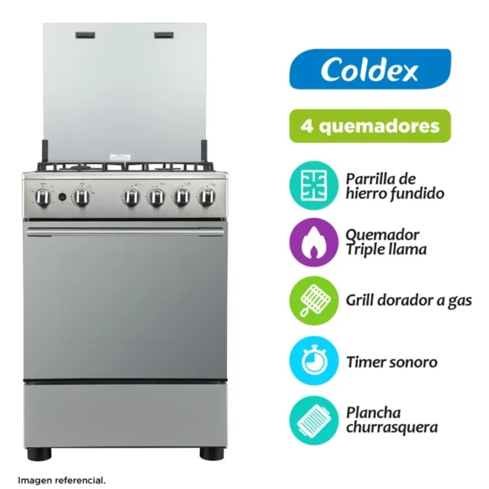 COCINA COLDEX 4 HORNILLAS 60CM CX608PLUS - 1