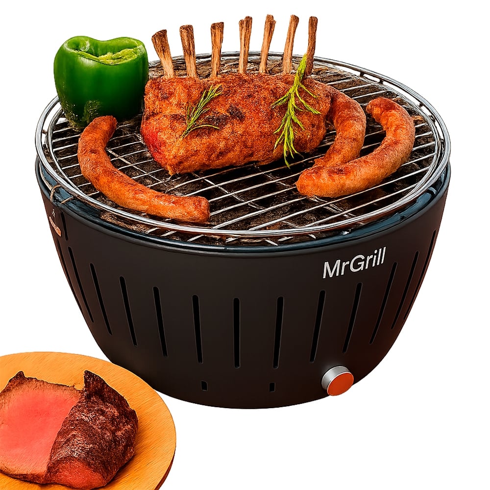 PARRILLA PORTÁTIL MR. GRILL TURBO GRILL SMOKELESS BBQ NEGRO - 2