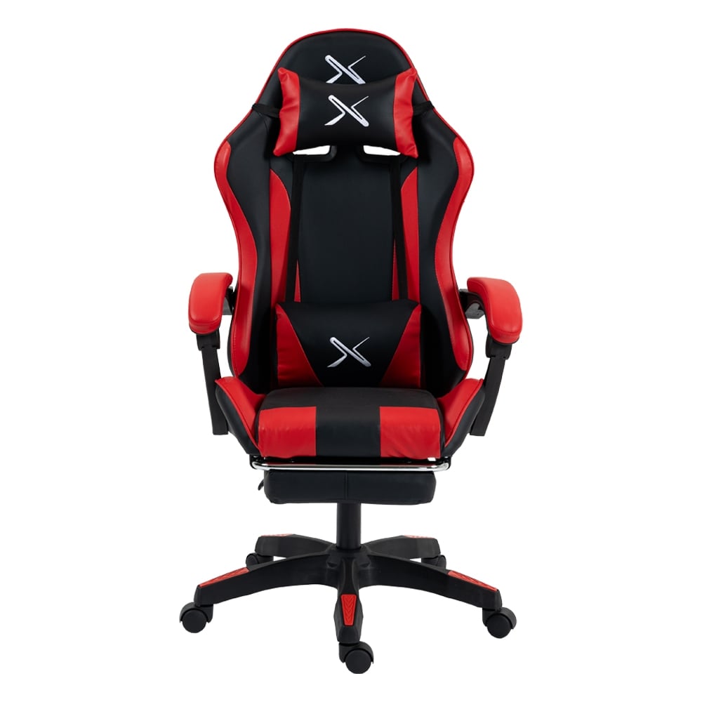 SILLA GAMER LYZOR CON POSAPIÉS SGRTWN135A ROJA Y NEGRA - 1