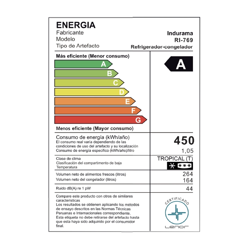 REFRIGERADORA INDURAMA 428LT RI-769 NO FROST CROMA - 5