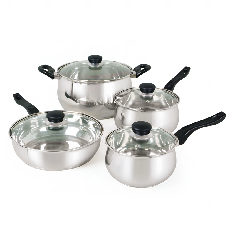 JUEGO DE OLLAS OSTER 8PZ RAMETTO ACERO INOX PLATEADO - 1