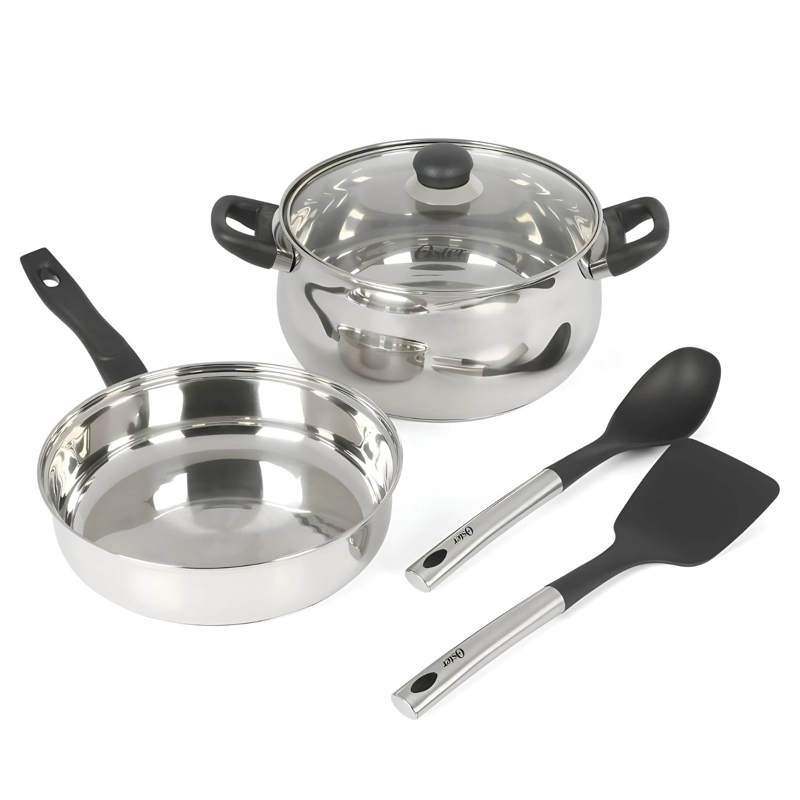 JUEGO DE OLLAS OSTER 8PZ RAMETTO ACERO INOX PLATEADO - 2
