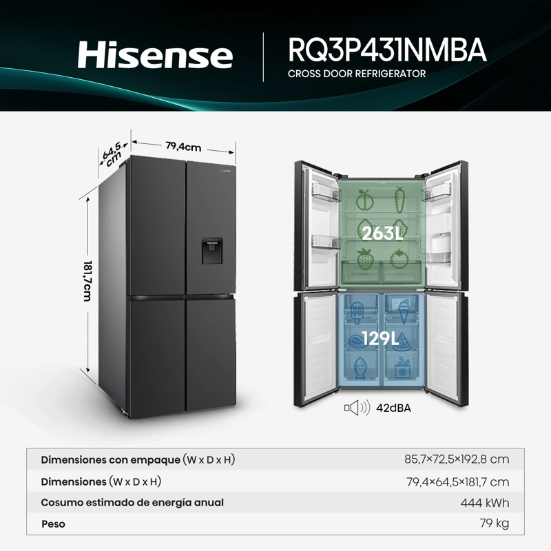 REFRIGERADOR HISENSE 392LT RQ3P431NMBA - 3