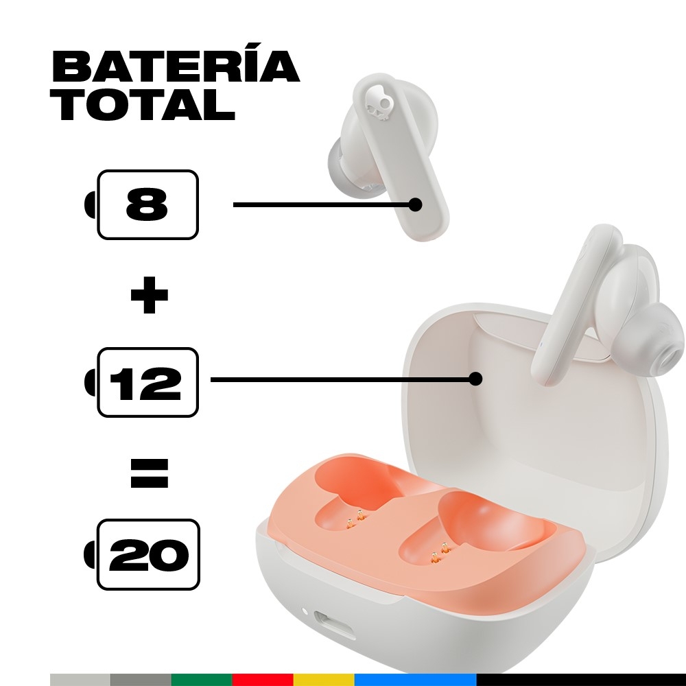 AUDÍFONOS TRUE WIRELESS SKULLCANDY SMOKIN BUDS BONE - 3