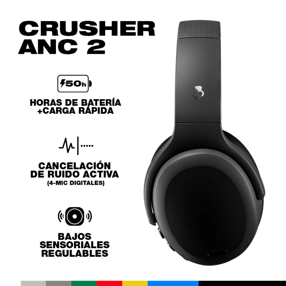 AUDÍFONOS OVER EAR SKULLCANDY CRUSHER ANC 2 BLACK - 2