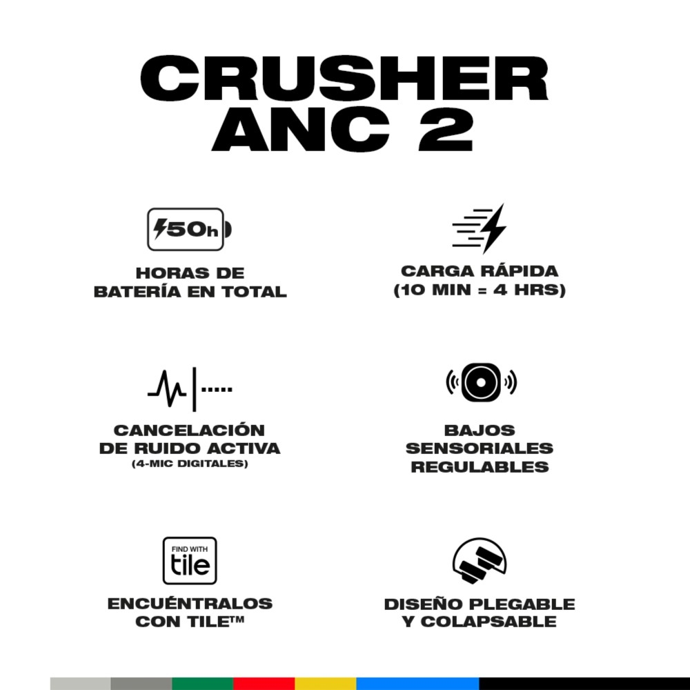 AUDÍFONOS OVER EAR SKULLCANDY CRUSHER ANC 2 BLACK - 4