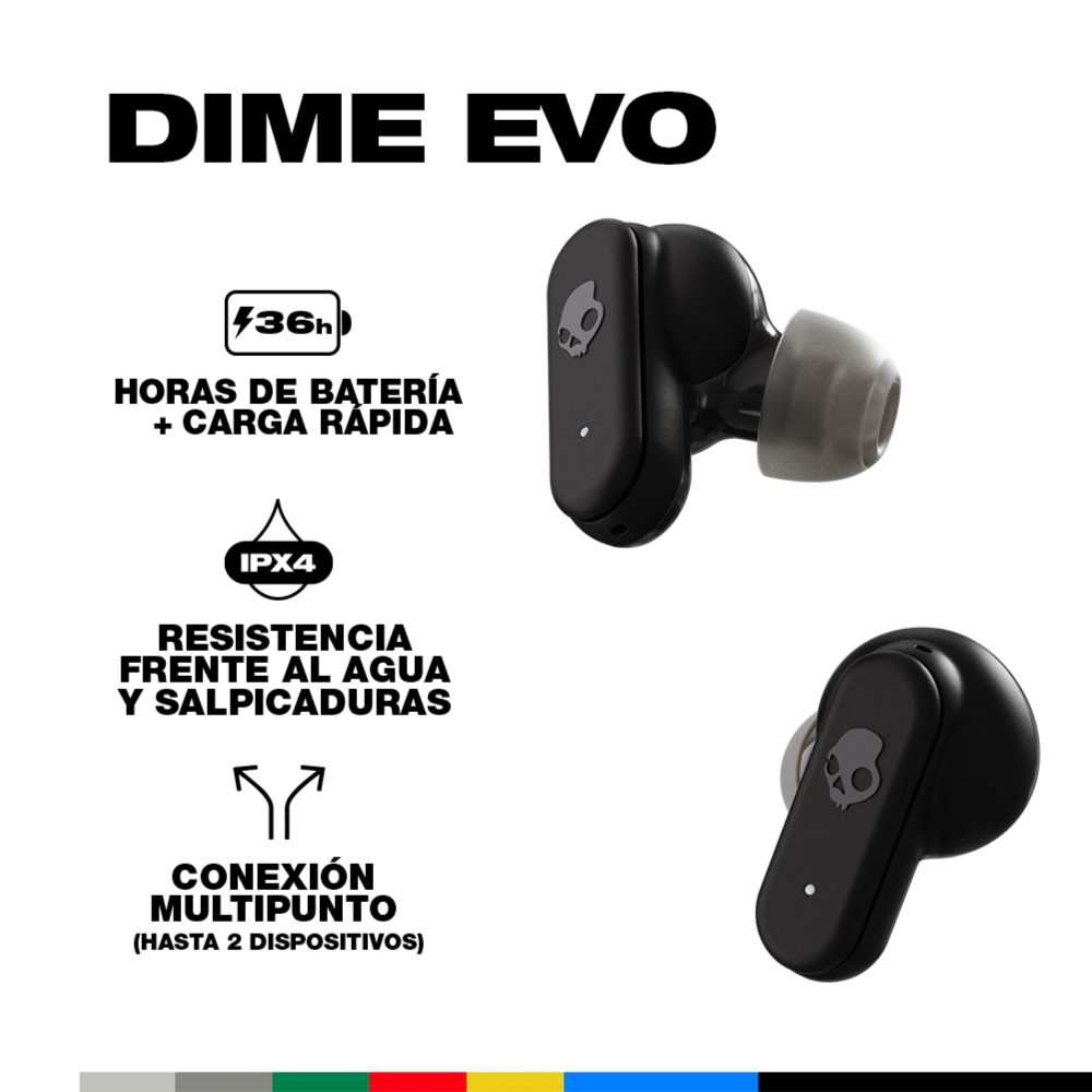 AUDÍFONOS TRUE WIRELESS SKULLCANDY DIME EVO BLACK - 2