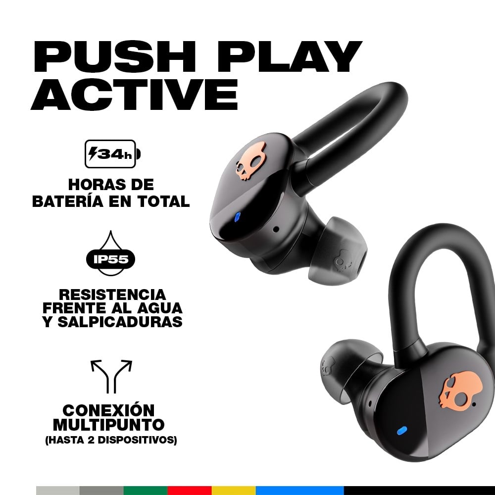 AUDÍFONOS TRUE WIRELESS SKULLCANDY PUSH PLAY ACTIVE BLACK - 2
