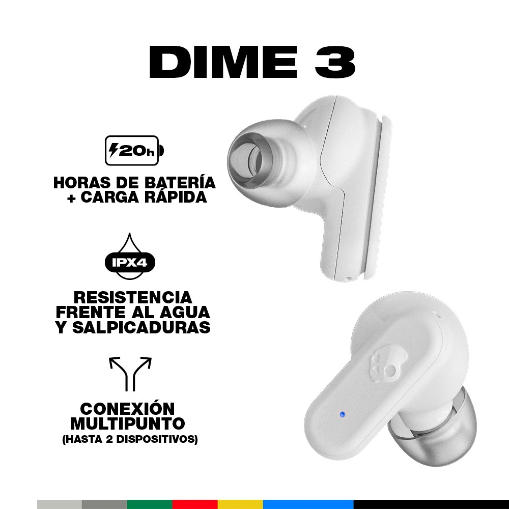 AUDÍFONOS TRUE WIRELESS SKULLCANDY DIME 3 BONE - 2